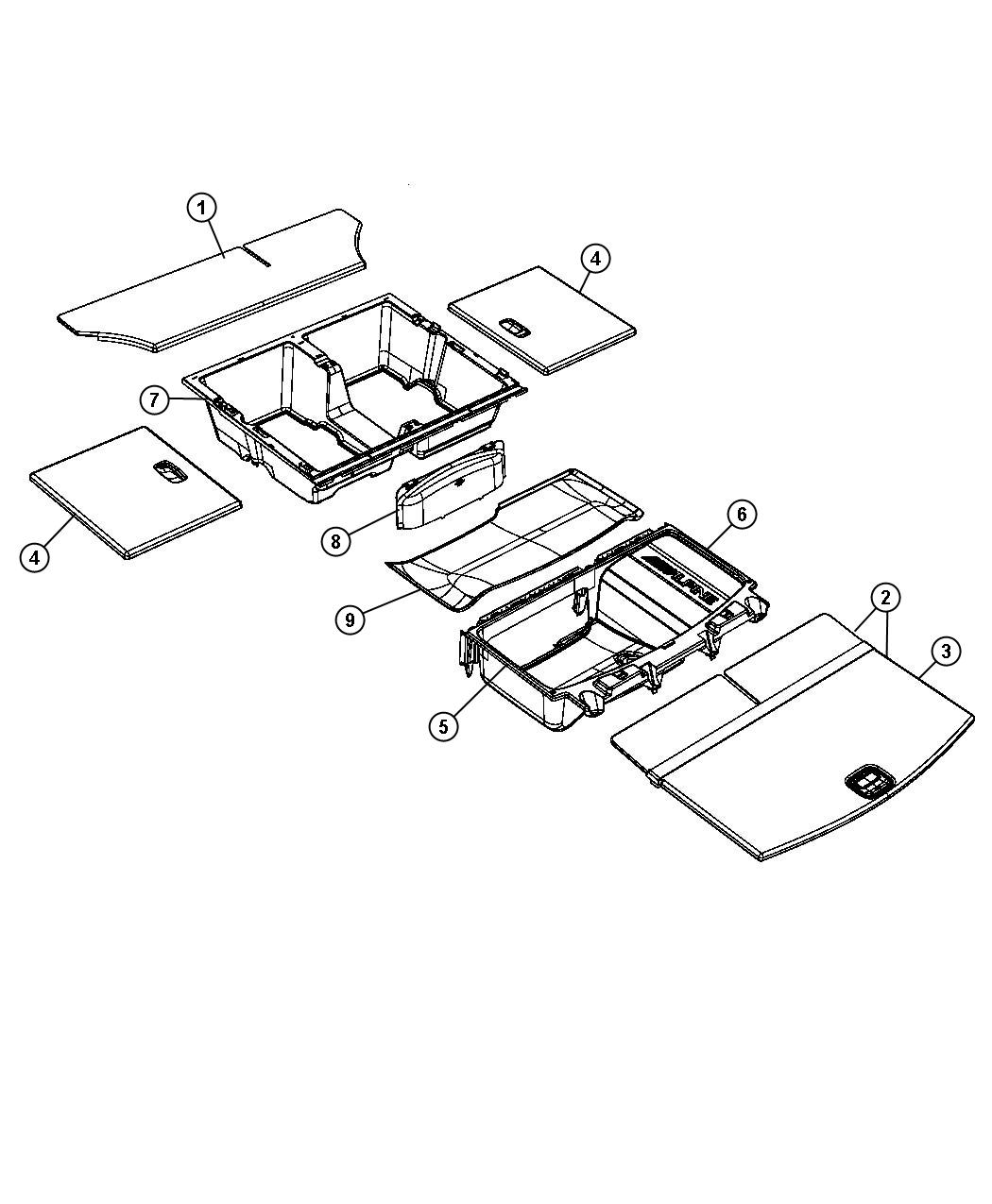 Diagram Load Floor, Cargo. for your 2016 Jeep Grand Cherokee   