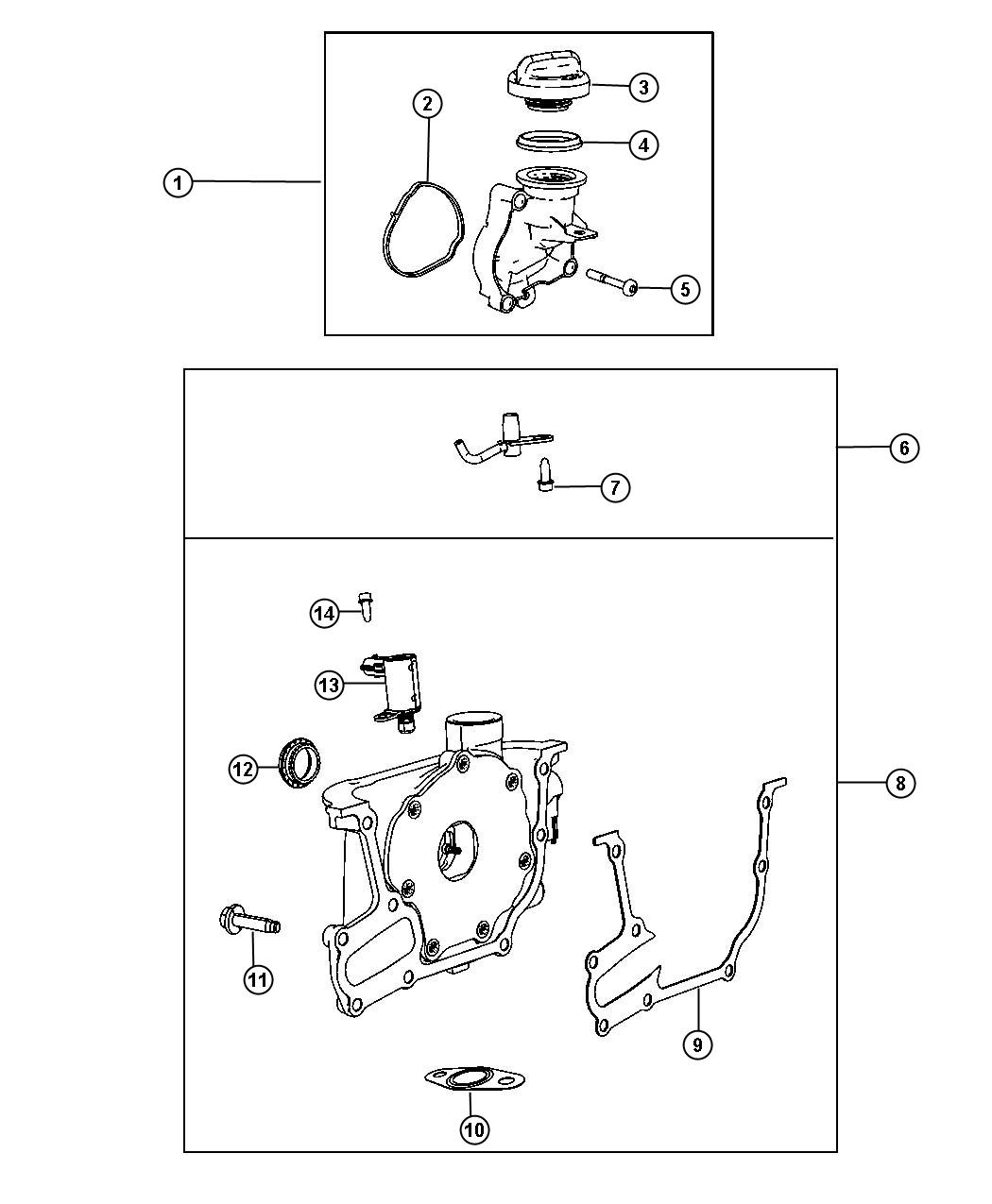 Diagram Engine Oil Pump 2.0L Diesel [2.0L I4 Turbo Diesel Engine]. for your 2007 Dodge NITRO   