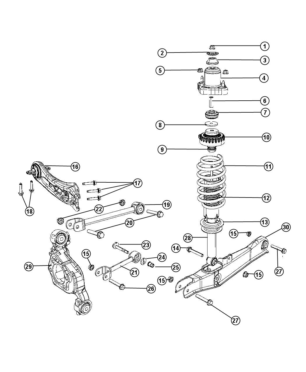 Diagram Suspension, Rear. for your Dodge