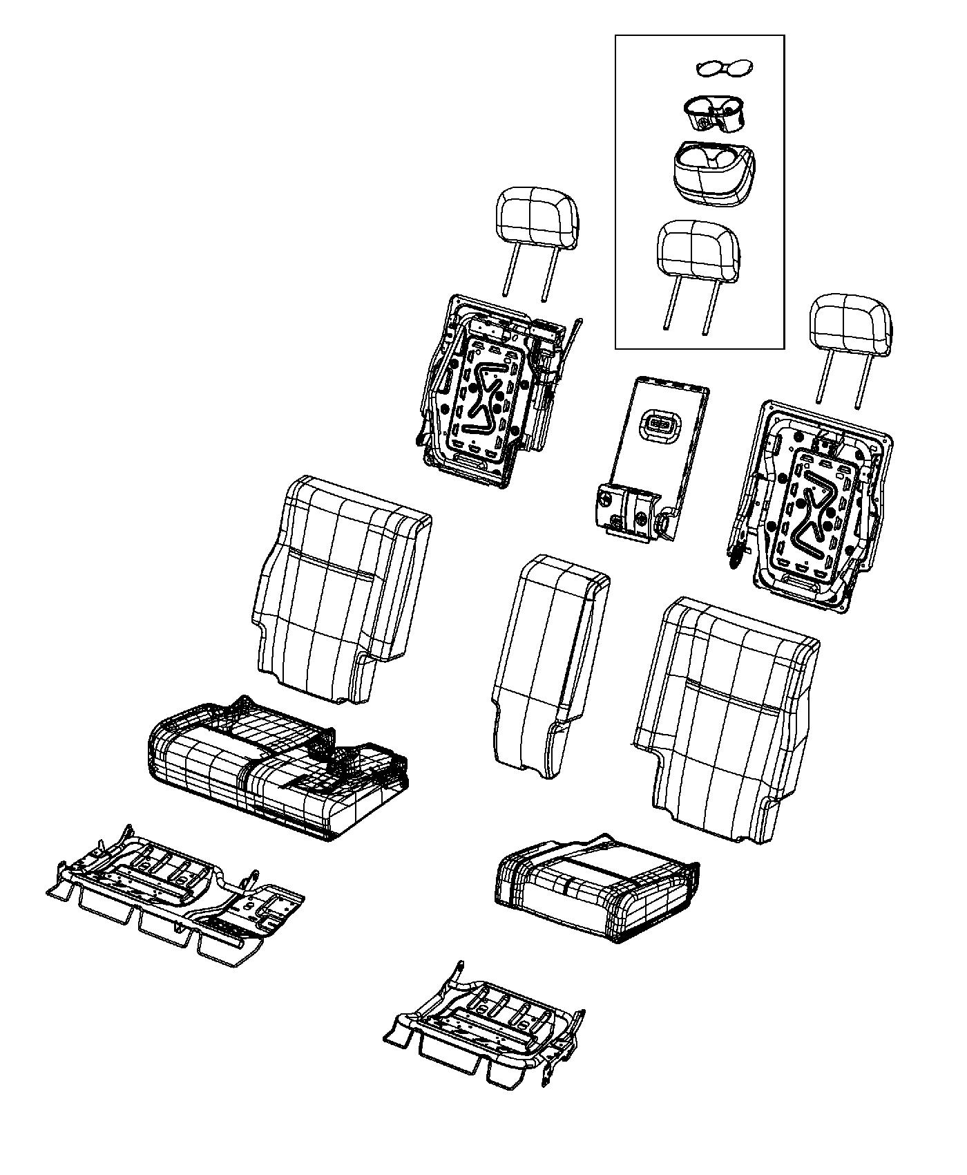 Diagram Rear Seat - Split Seat - Trim Code [E5]. for your 2003 Chrysler 300  M 