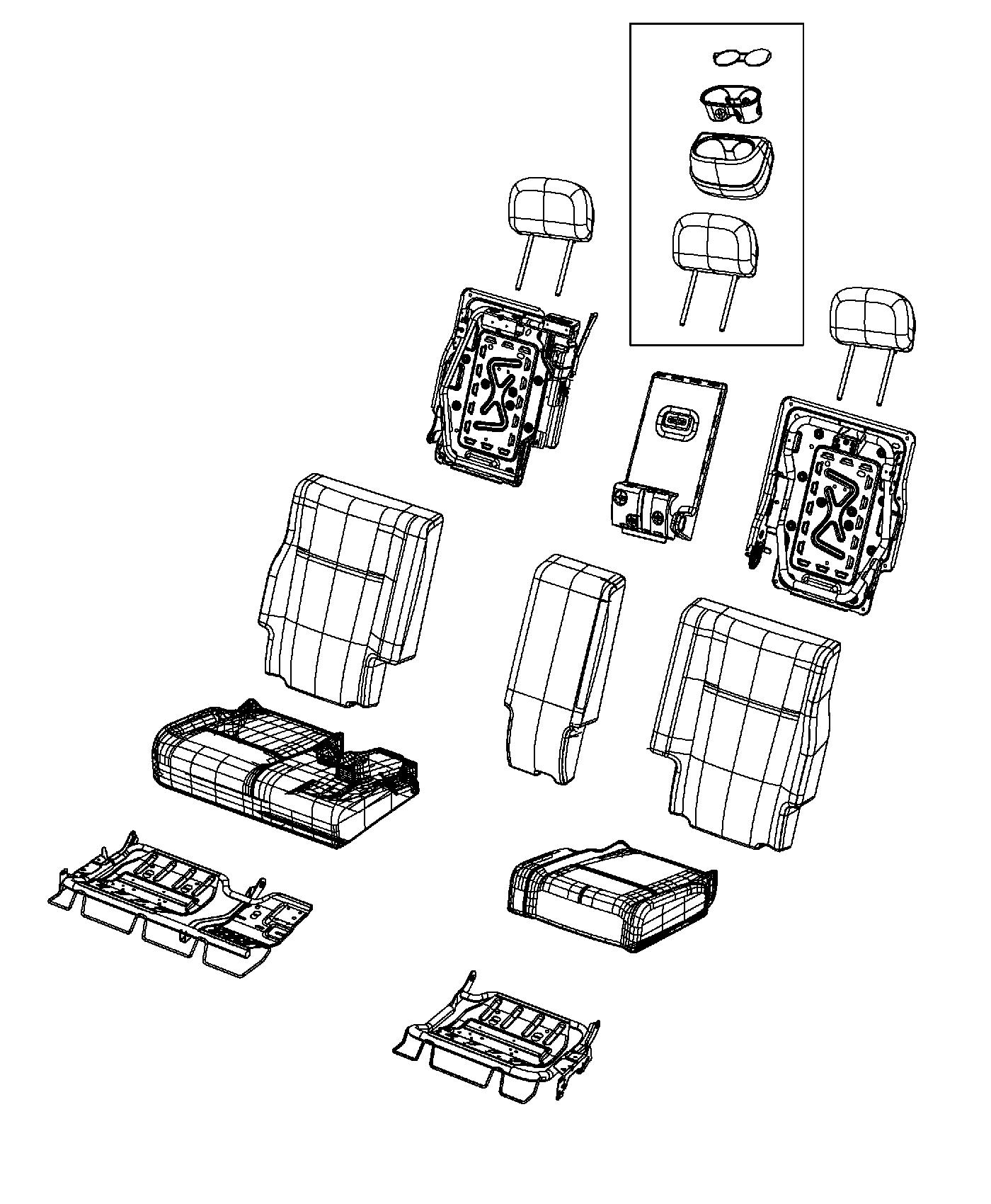 Rear Seat - Split Seat - Trim Code [E7]. Diagram