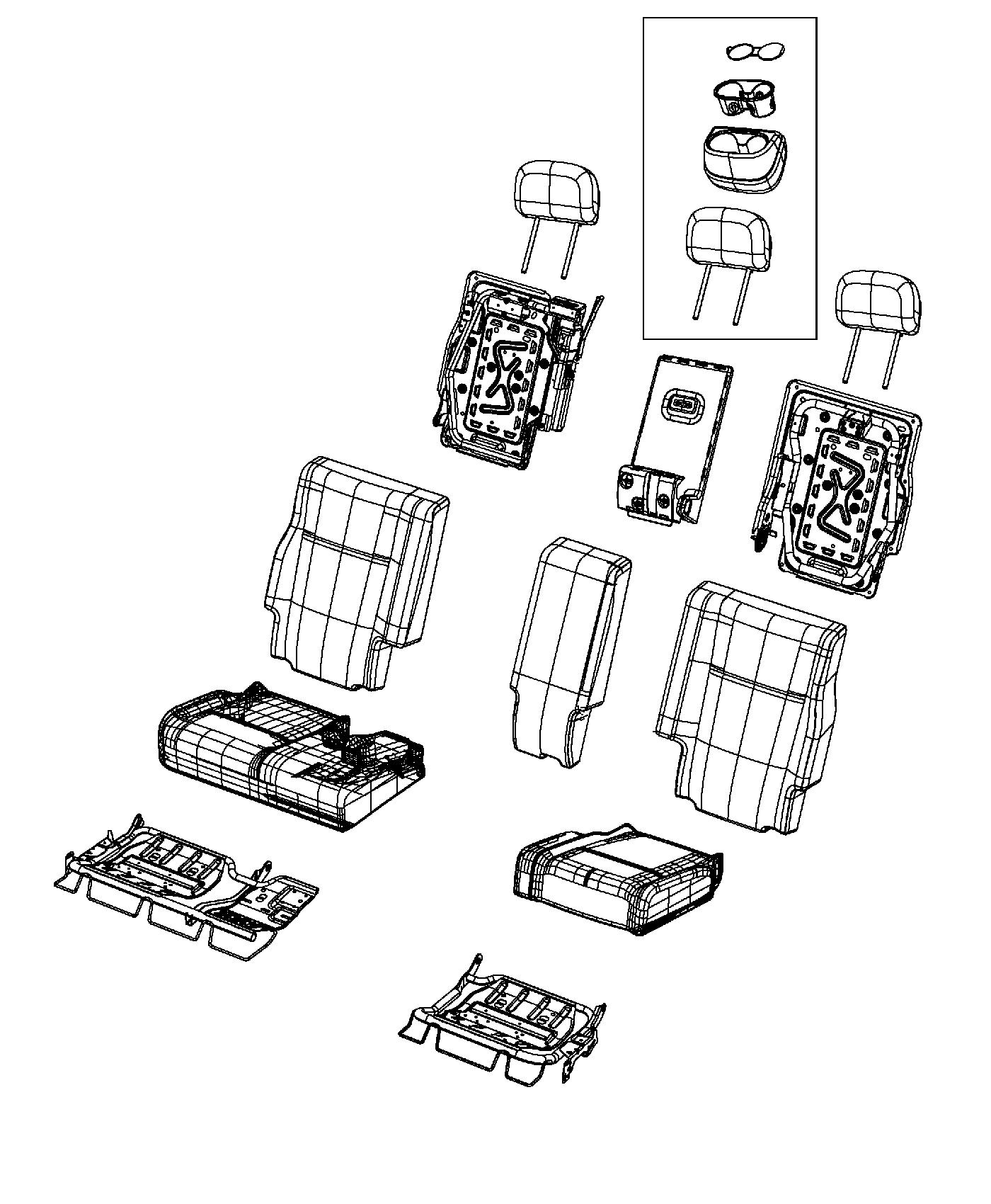 Rear Seat - Split Seat - Trim Code [HL]. Diagram