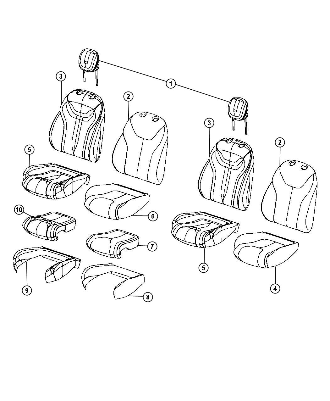 Diagram Front Seat - Bucket - Trim Code [C7]. for your 2003 Chrysler 300  M 