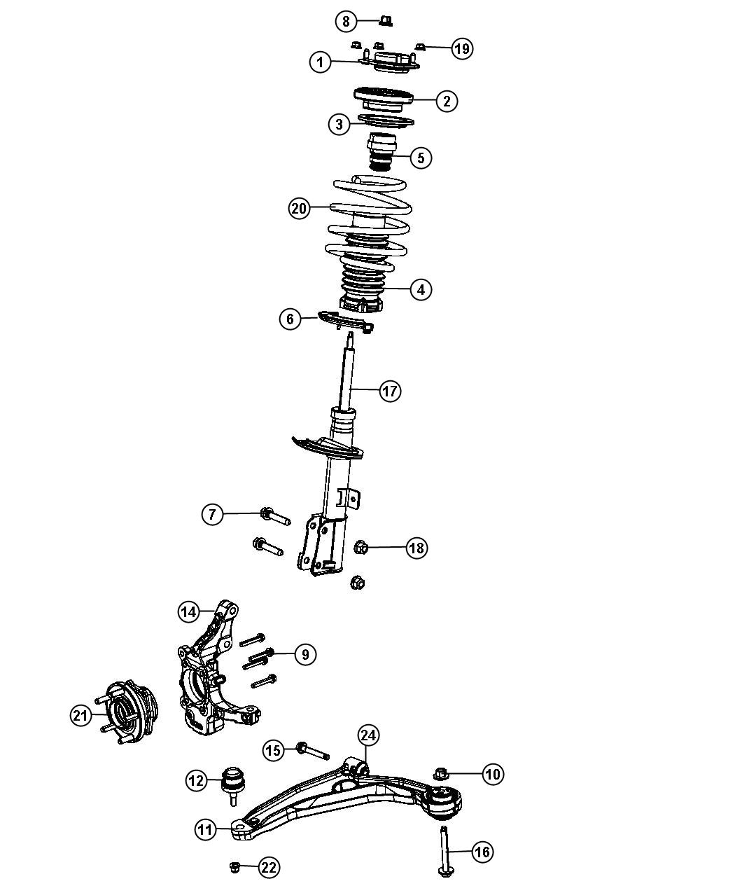 Diagram Suspension, Front. for your Dodge