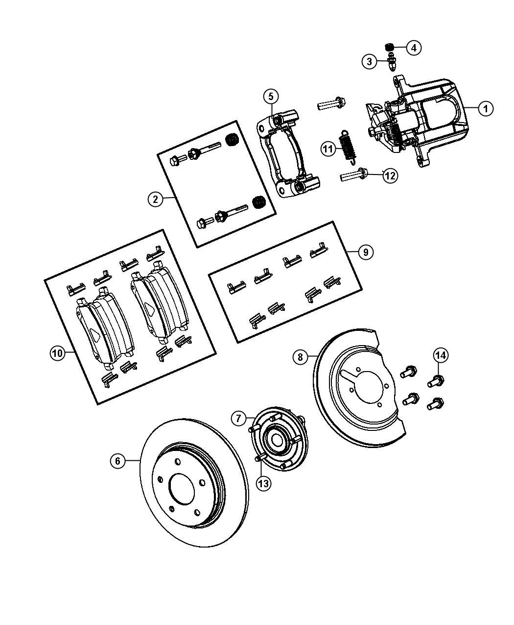 Brakes, Rear Disc. Diagram