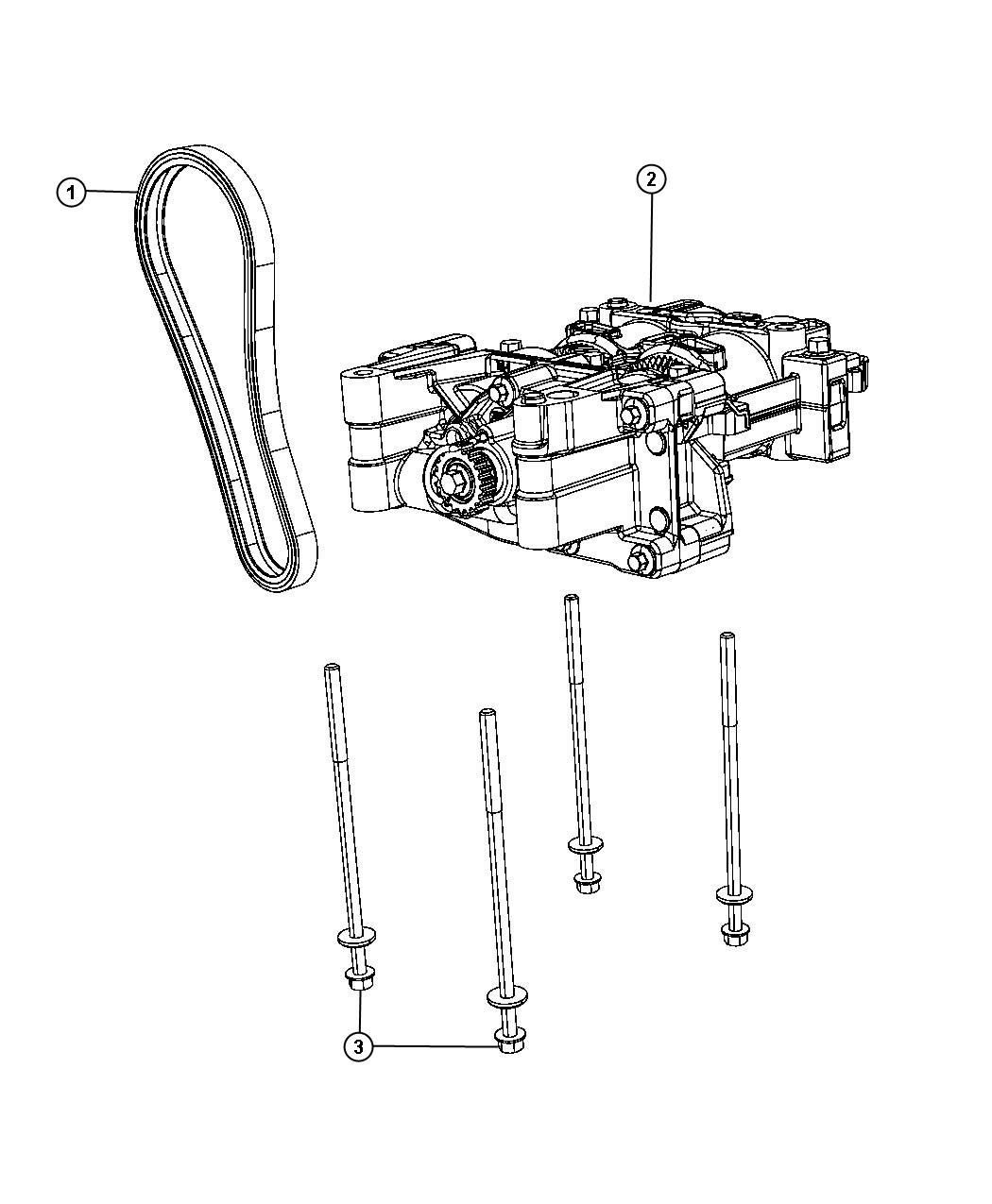 Diagram Balance Shaft/Oil Pump Assembly 2.0L [2.0L I4 DOHC WGE Engine]. for your Dodge Dart  