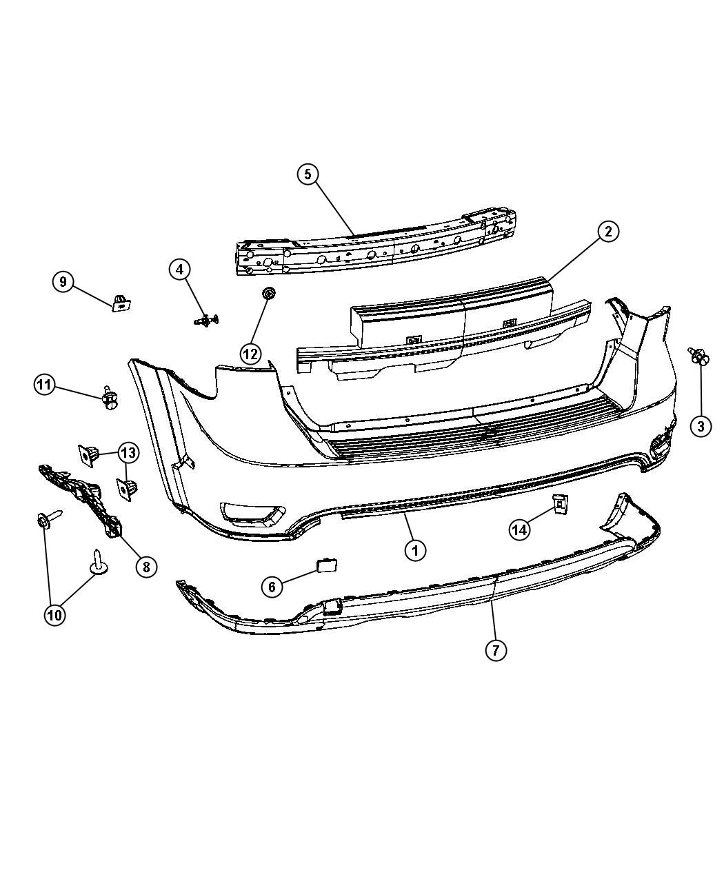 Diagram Fascia, Rear. for your 2009 Dodge Journey   