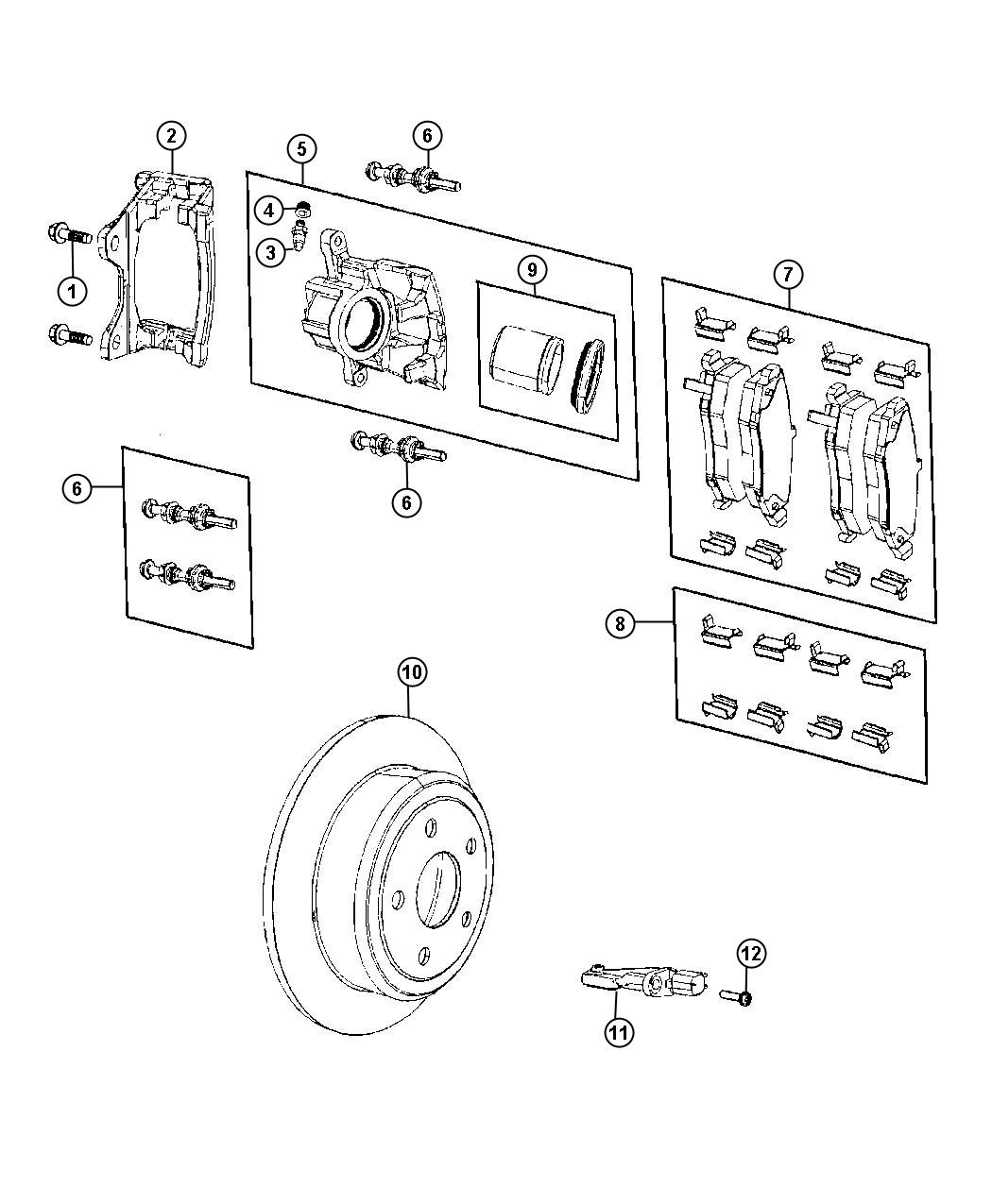 Diagram Brakes,Rear,Disc. for your Jeep Wrangler  