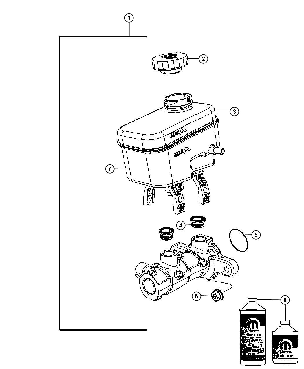 Diagram Master Cylinder,Brake. for your 1997 Jeep Grand Cherokee   