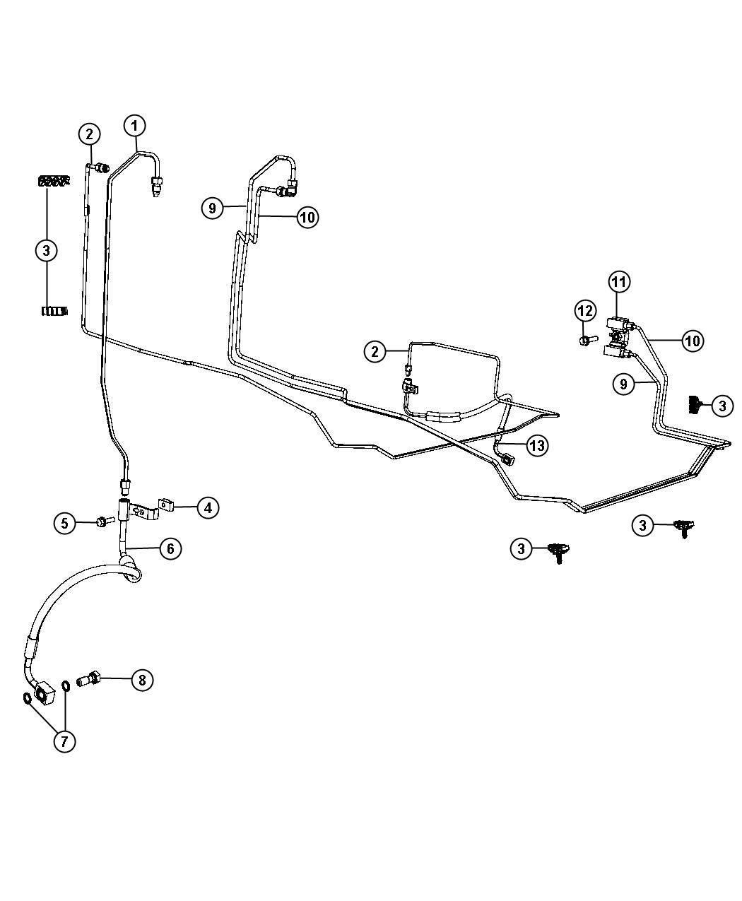 Brake Tubes and Hoses,Front. Diagram