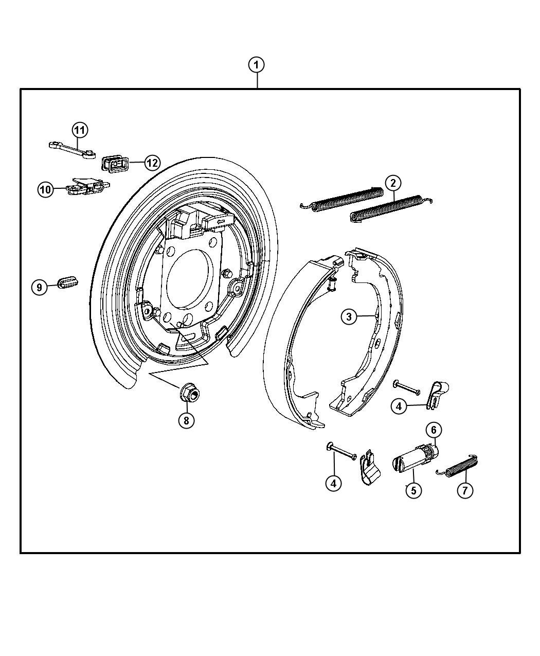 Diagram Park Brake Assembly,Rear Disc. for your 2004 Jeep Liberty   