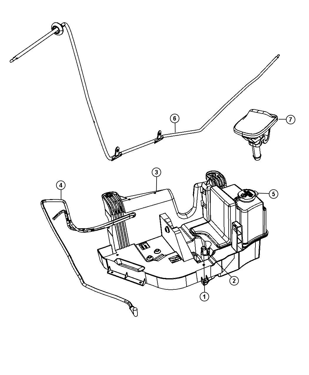 Diagram Front Washer System. for your 2022 Jeep Wrangler 3.6L V6 M/T 4WD Unlimited Willys 