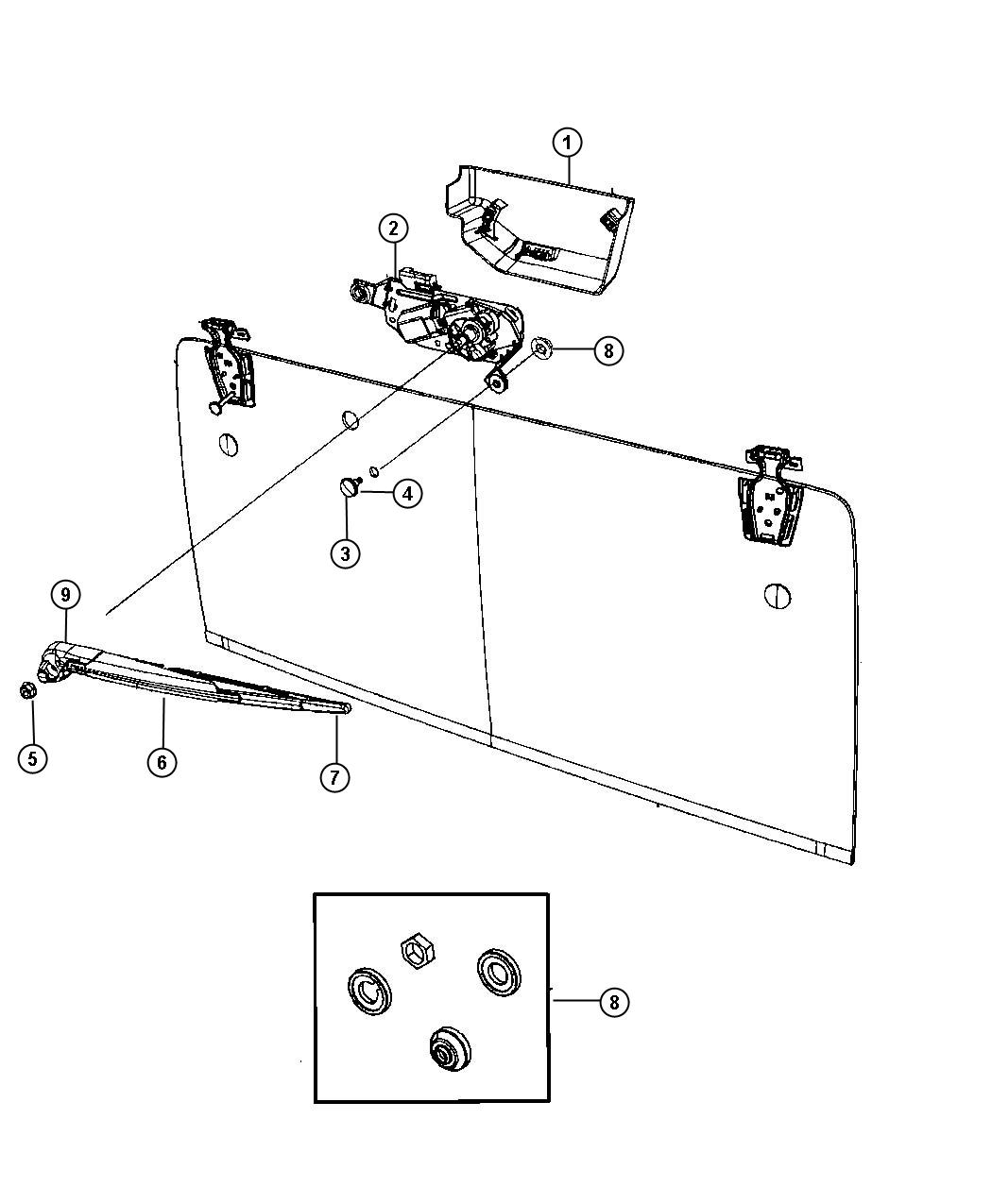 Diagram Rear Wiper System. for your Jeep