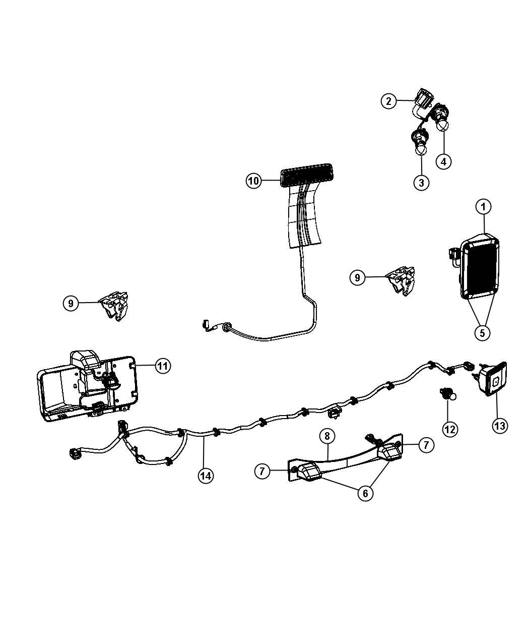 Diagram Lamps - Rear. for your 2019 Jeep Wrangler   