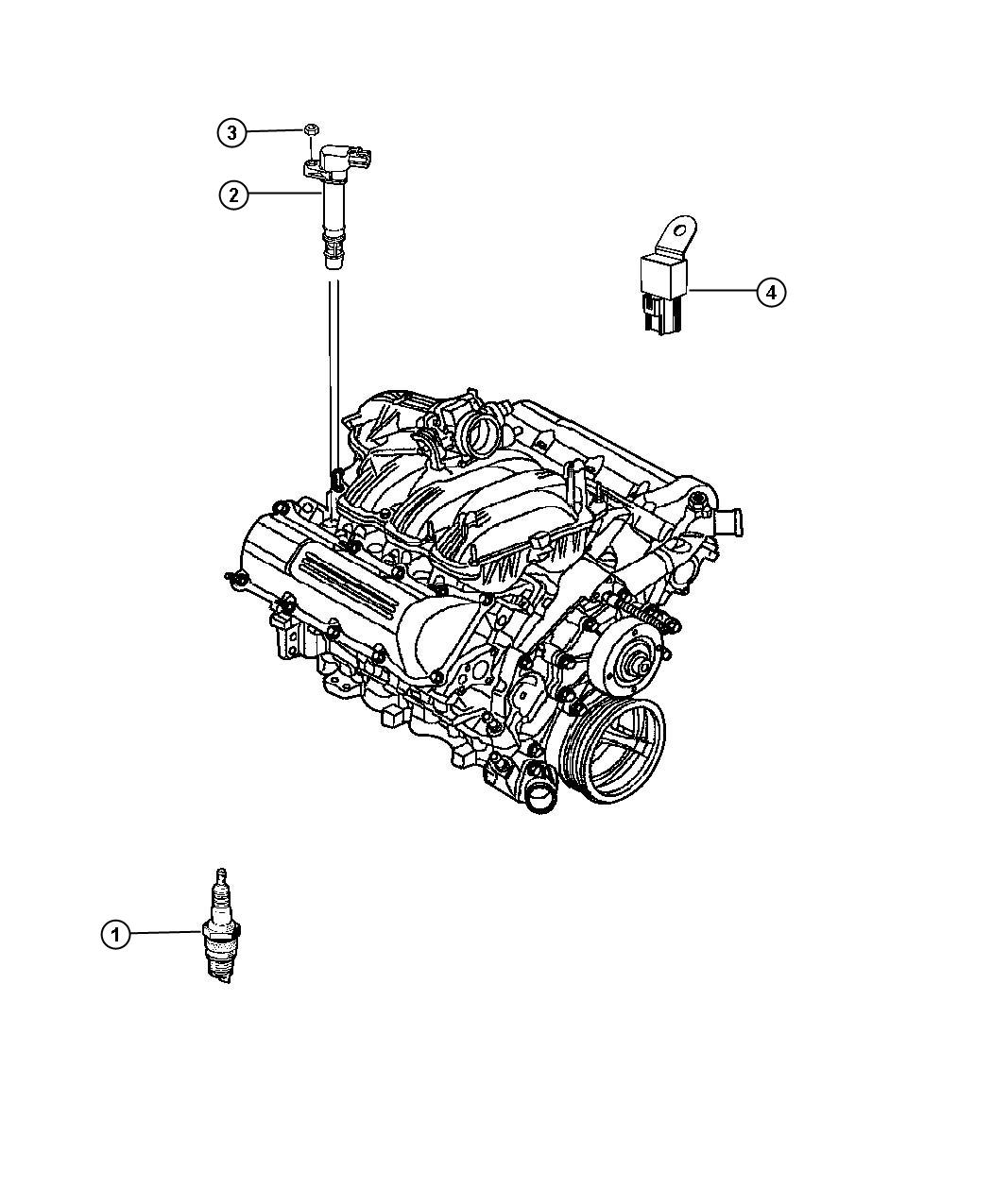 Diagram Spark Plugs, Ignition Coil. for your Jeep