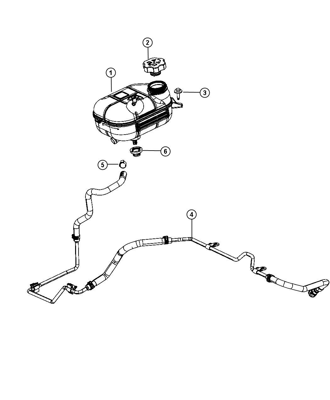 Diagram Coolant Recovery Bottle and Related Parts. for your 2013 Dodge Dart   