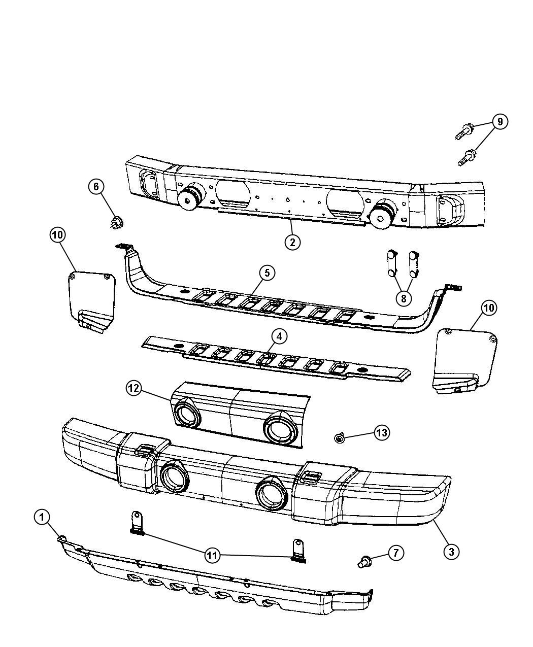 Diagram Bumper. for your Jeep Wrangler  