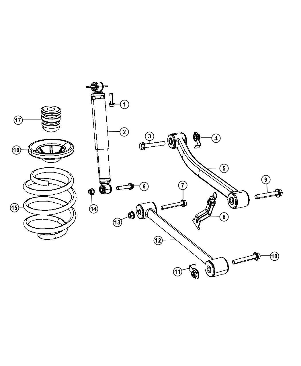 Diagram Suspension, Rear. for your Jeep Wrangler  