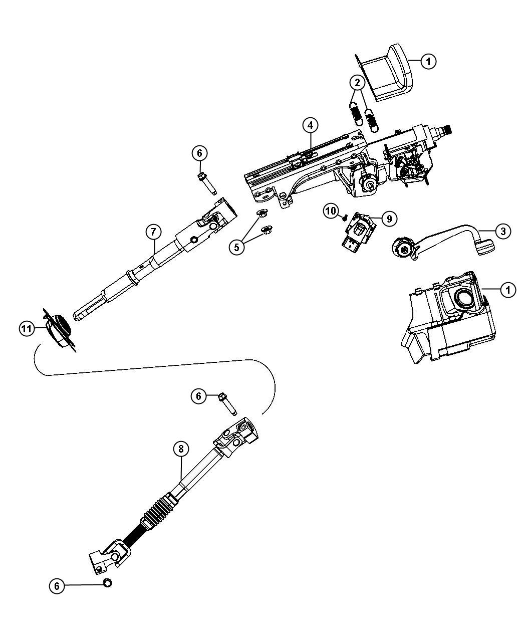 Diagram Steering Column. for your 1999 Jeep Wrangler   