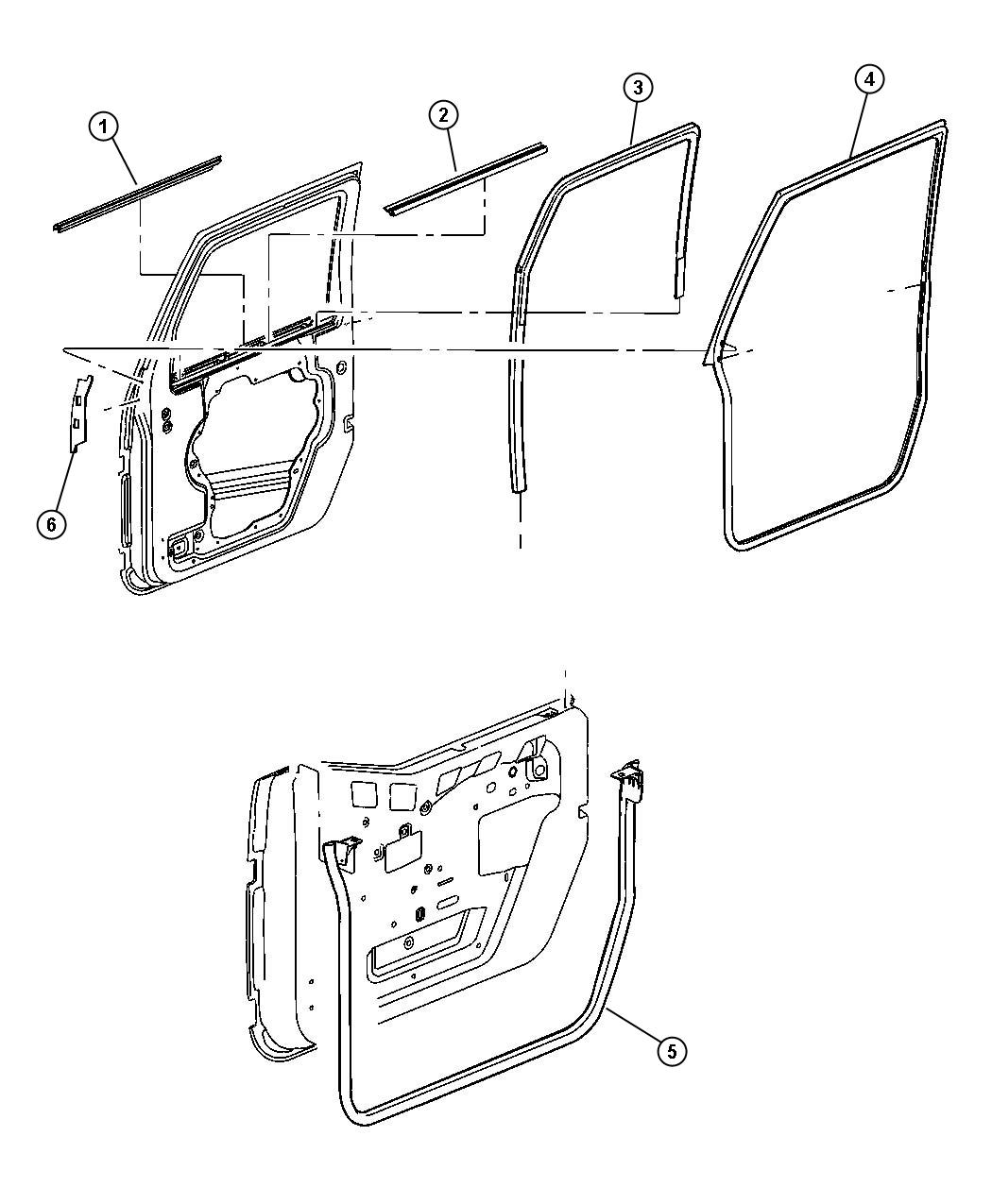 Weatherstrips, Front Door. Diagram