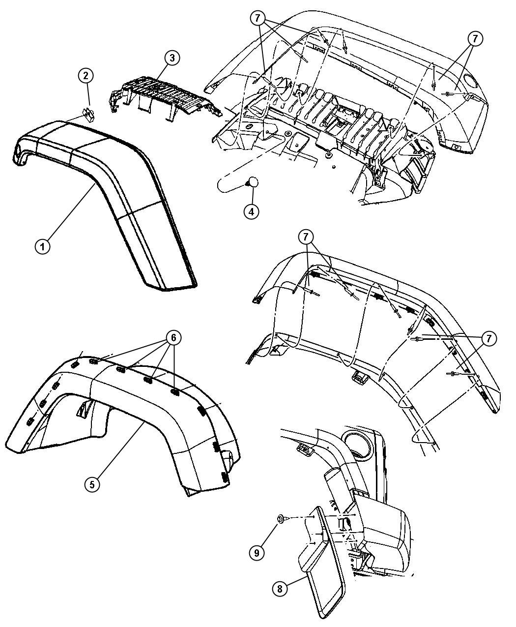 Diagram Exterior Ornamentation. for your Jeep