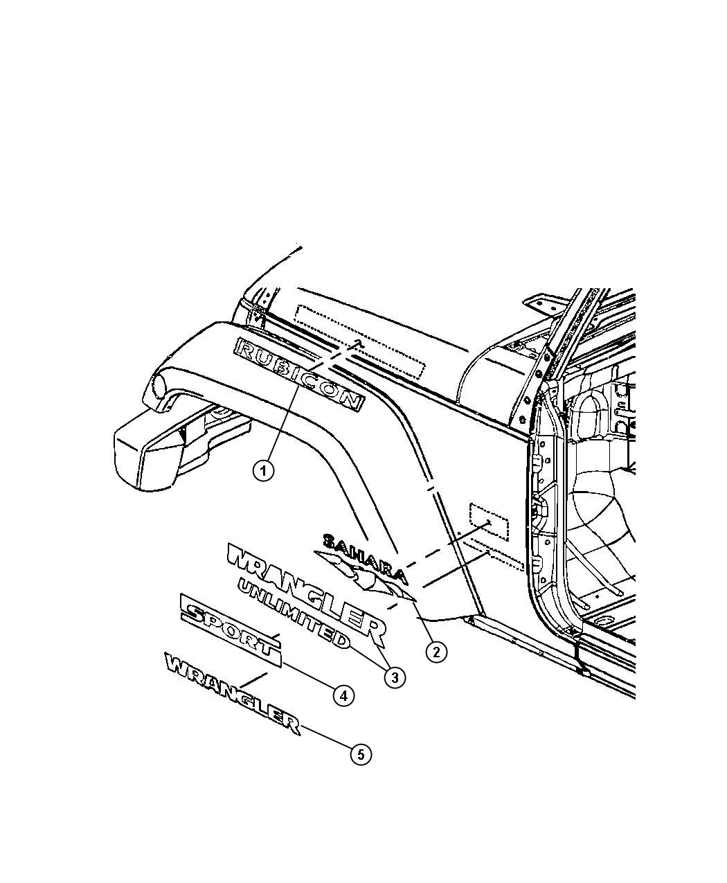 Diagram Decals and Tape Stripes. for your 2013 Jeep Wrangler 3.6L V6 M/T 4X4 Unlimited Rubicon 