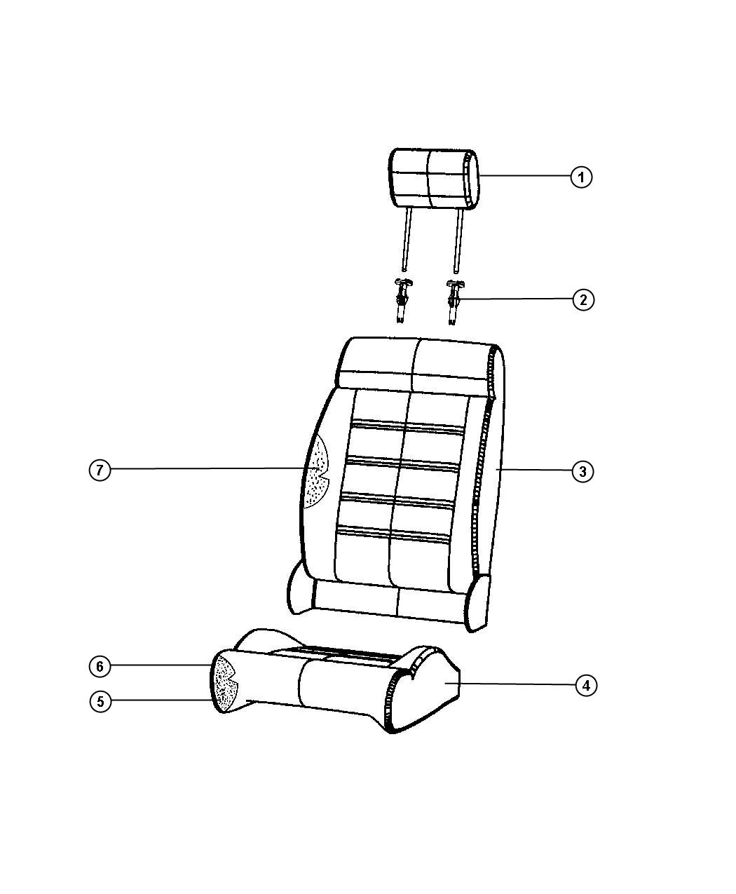 Front Seat - Bucket - Trim Code [A7]. Diagram