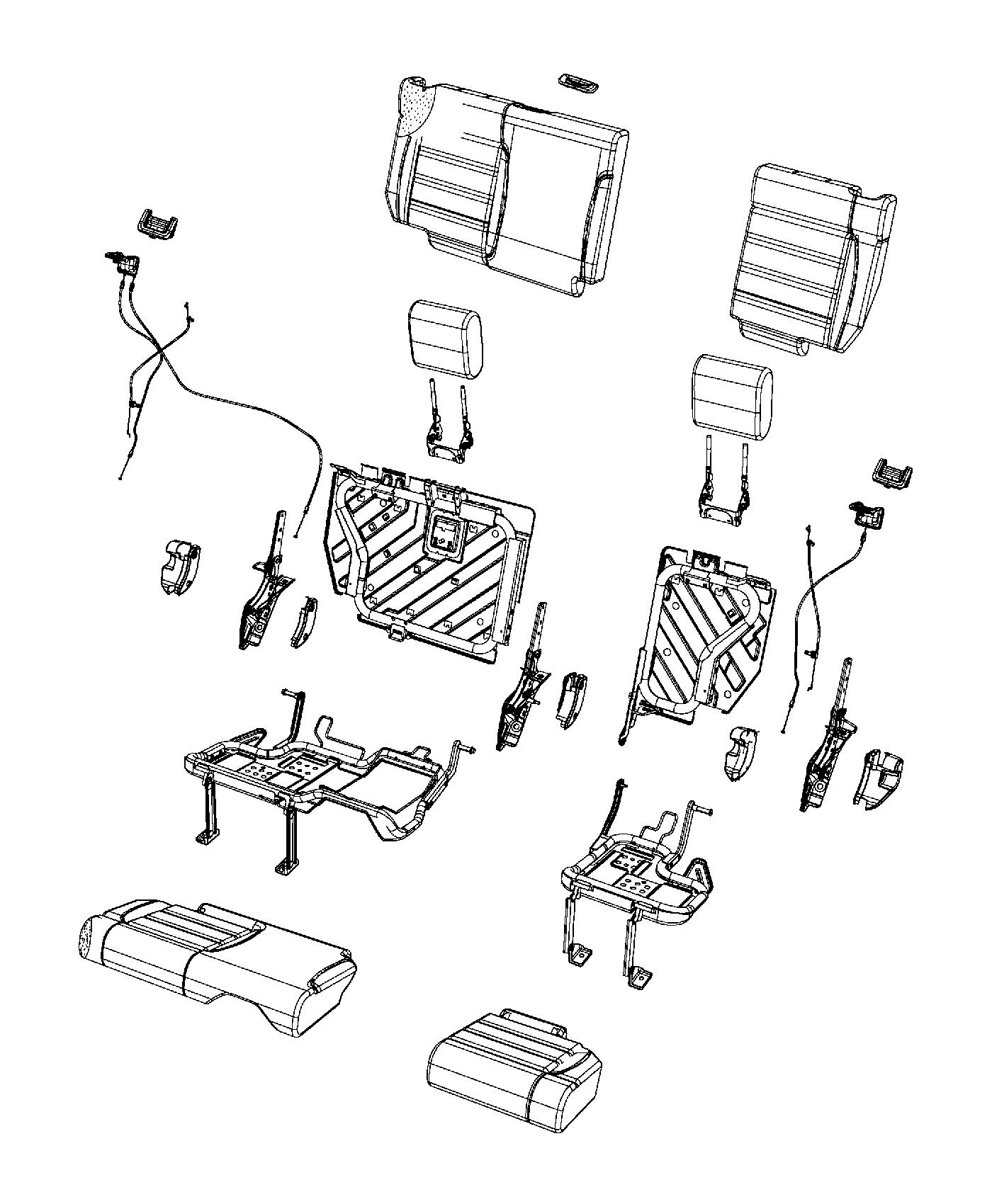 Diagram Rear Seat - Split Seat - Trim Code [A7]. for your Chrysler 300  M