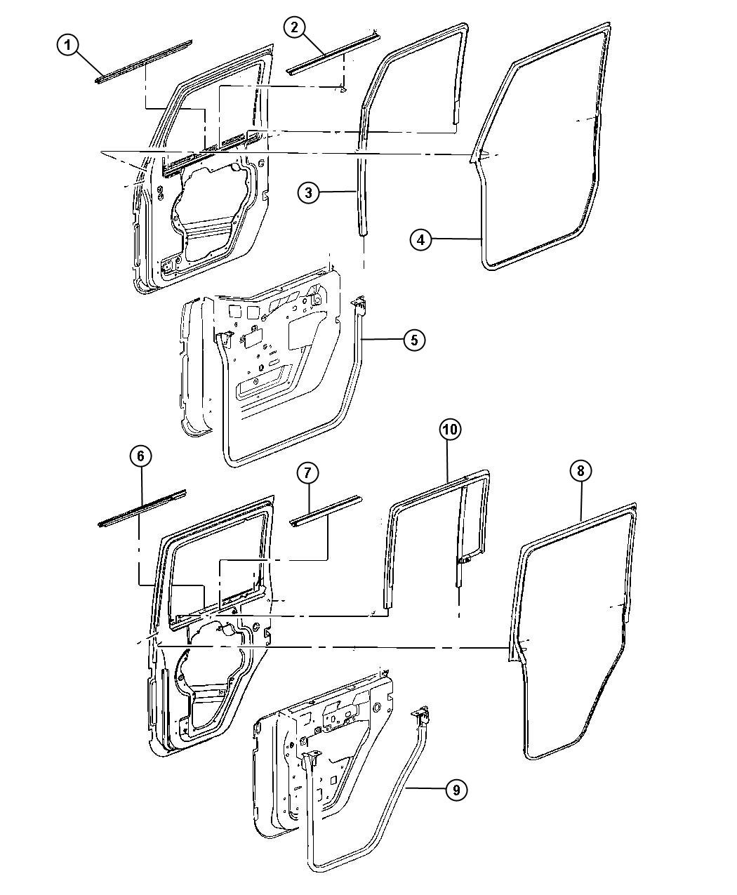 Diagram Body Weatherstrips and Seals. for your Chrysler 300  M