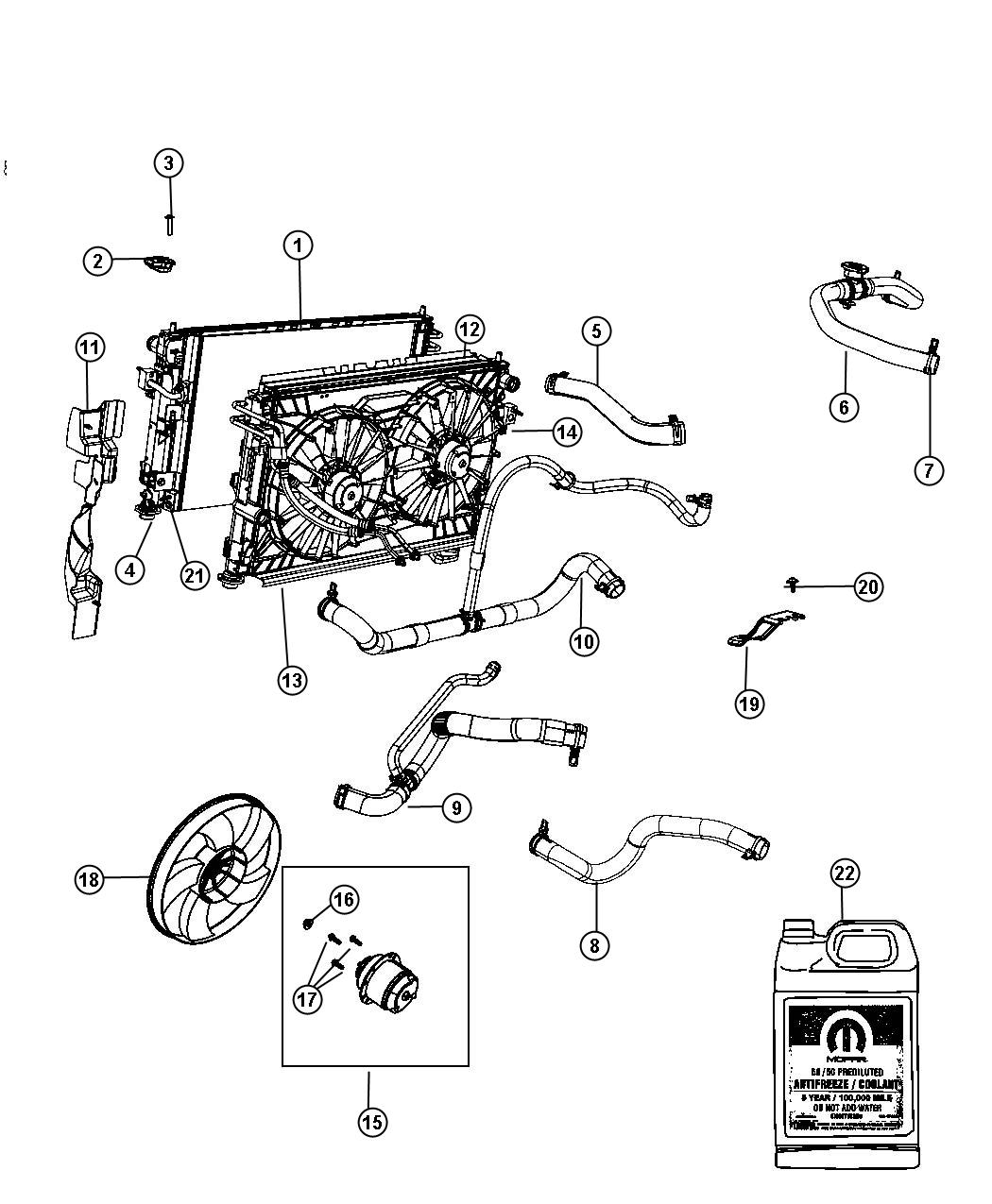 Diagram Radiator and Related Parts. for your Dodge Avenger  