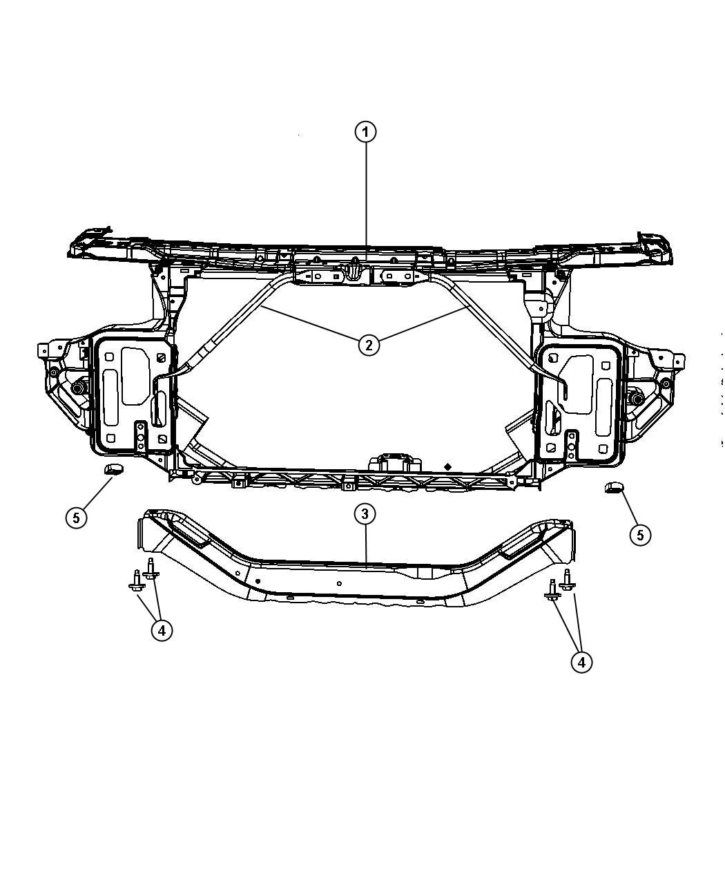 Diagram Radiator Support. for your Dodge