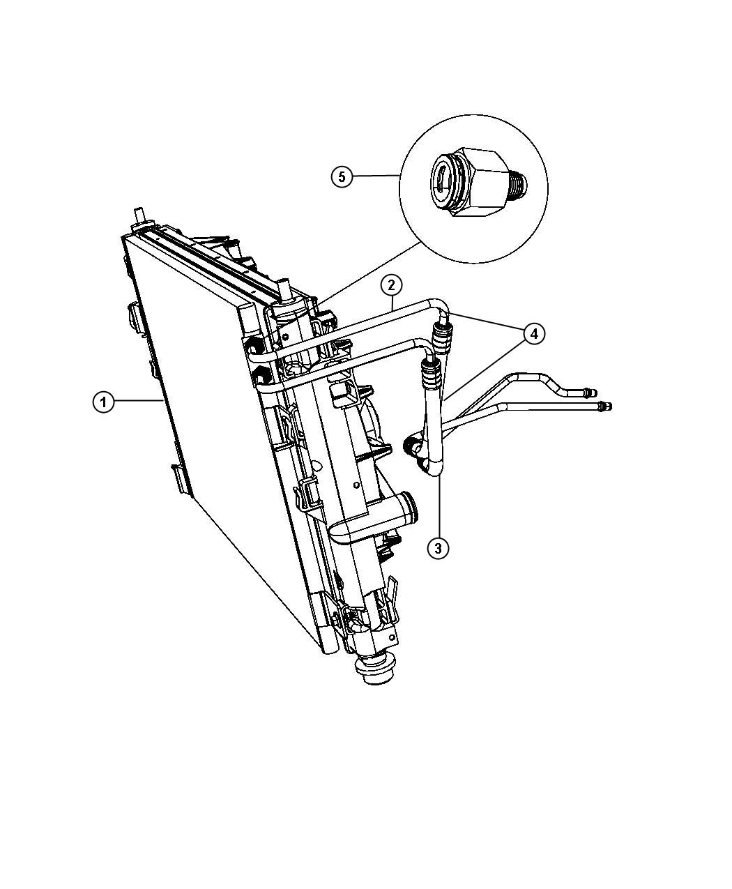 Diagram Transmission Oil Cooler and Lines. for your 2013 Chrysler 200   