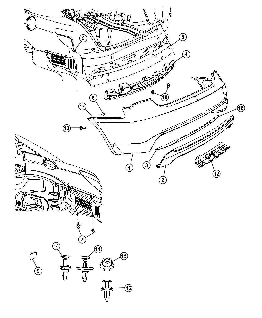 Diagram Fascia, Rear. for your Chrysler