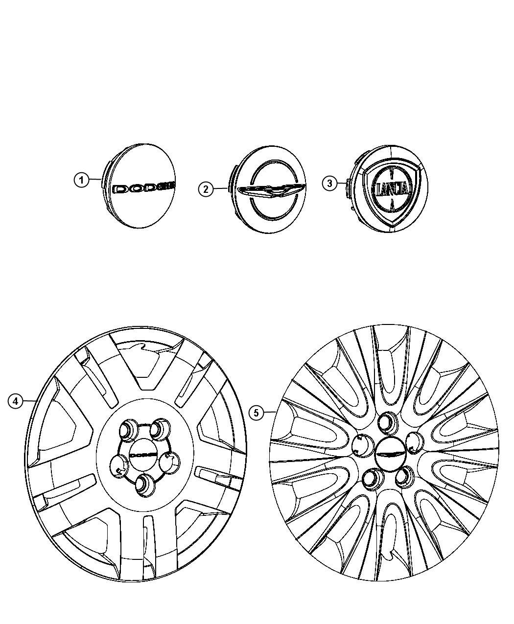 Diagram Wheel Covers and Center Caps. for your 2018 Ram 5500   