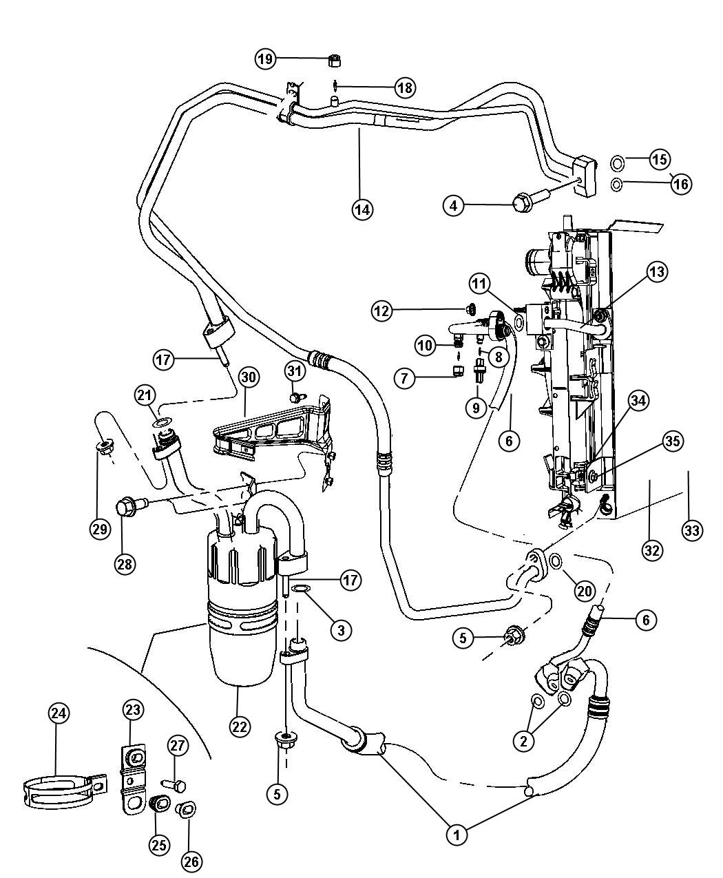 Diagram A/C Plumbing. for your 2004 Chrysler 300 M  