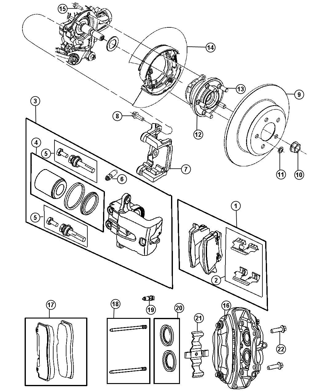 Diagram Brakes, Rear, Disc. for your 2010 Ram 1500   