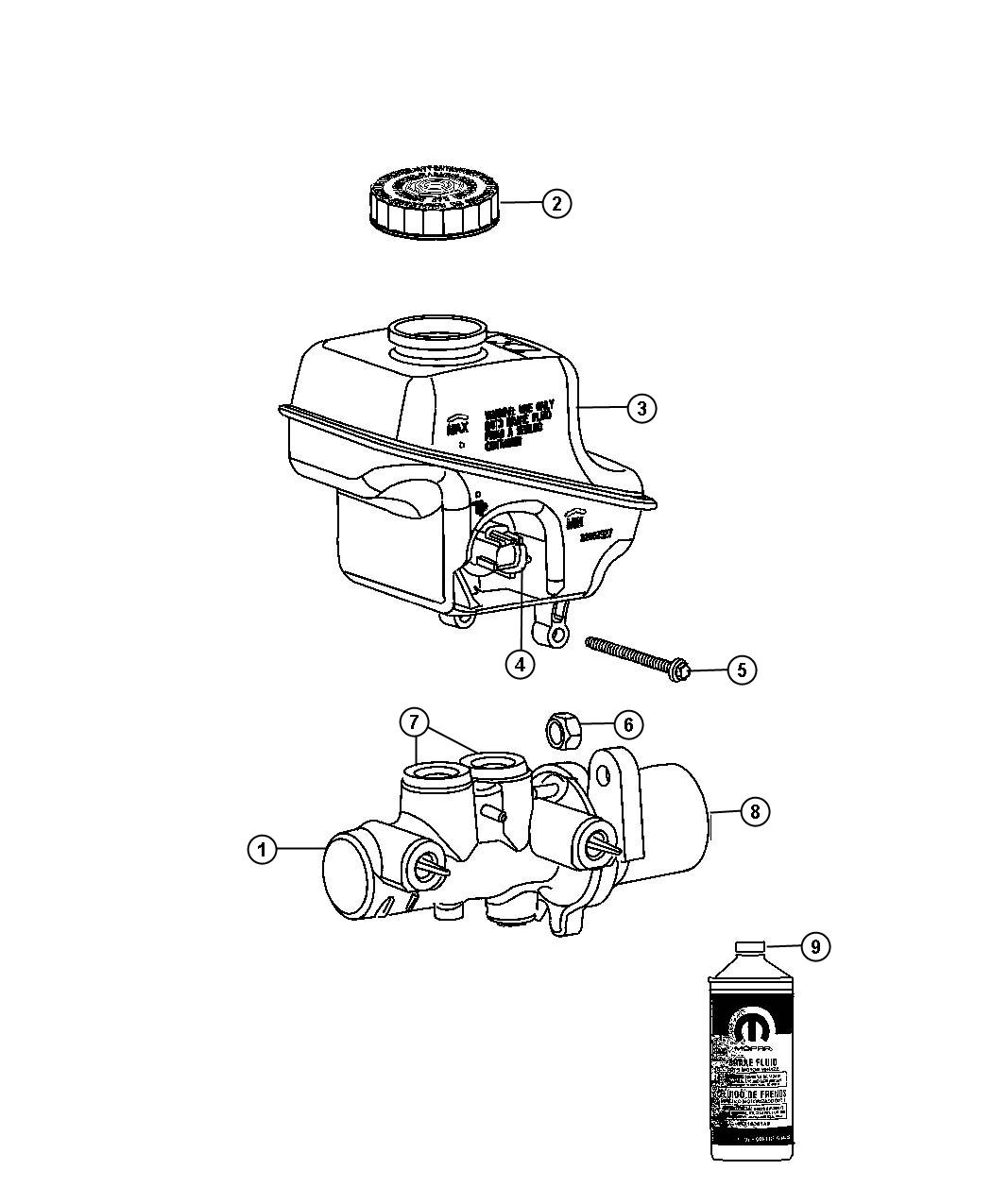 Diagram Master Cylinder. for your Dodge