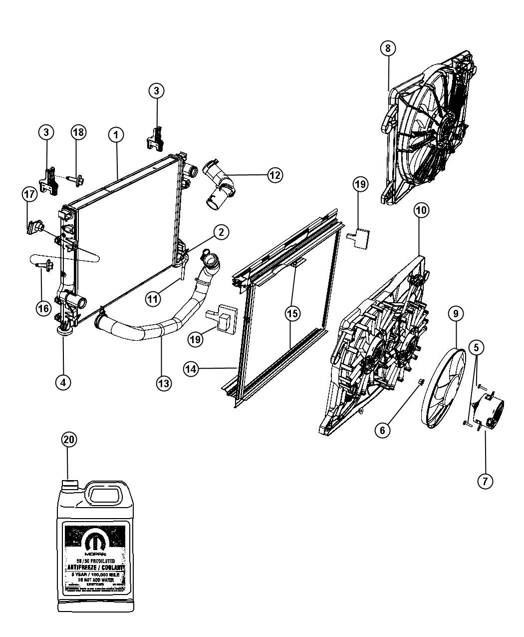 Diagram Radiator and Related Parts Gas. for your Chrysler 300  M