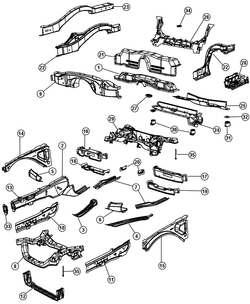 Diagram Frame Complete. for your Dodge Challenger  