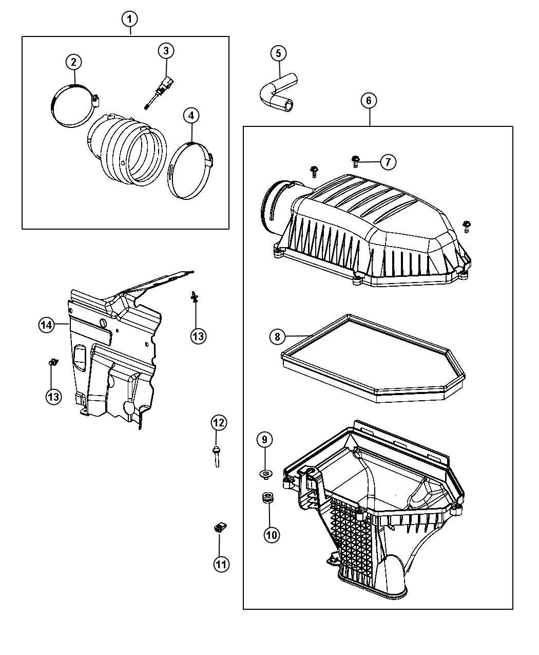 Diagram Air Cleaner. for your 2018 Dodge Durango   