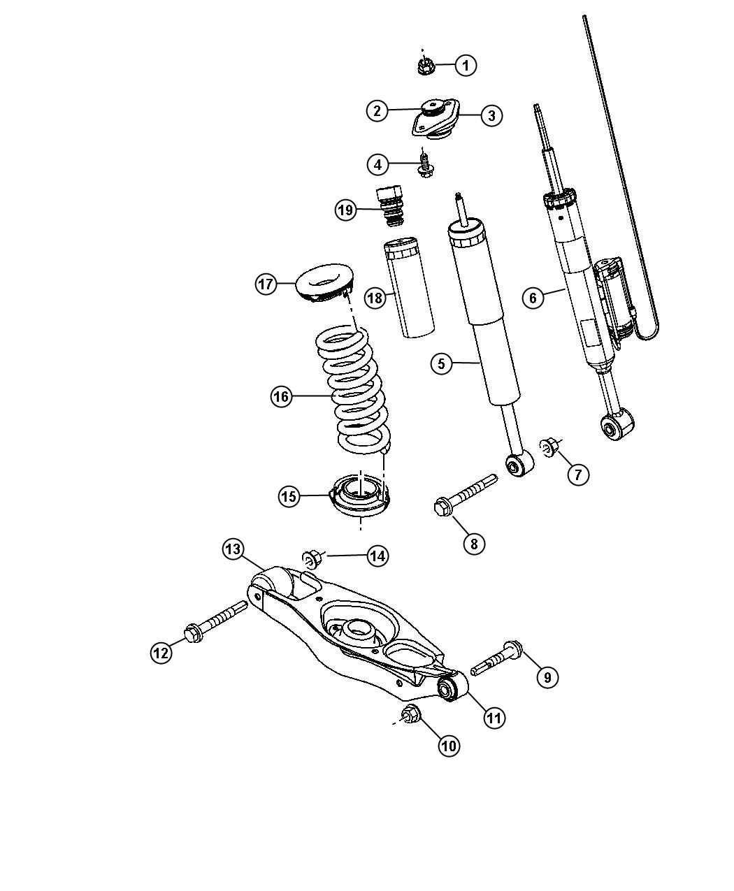 Diagram Rear Shocks, Spring Link. for your 2003 Chrysler 300  M 