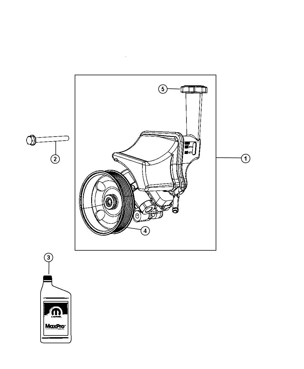 Diagram Power Steering Pump And Reservoir, SRT. for your 2004 Dodge Ram 1500   