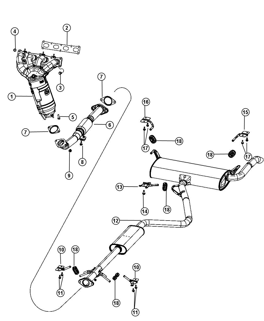 Diagram Exhaust System. for your Dodge Dart  