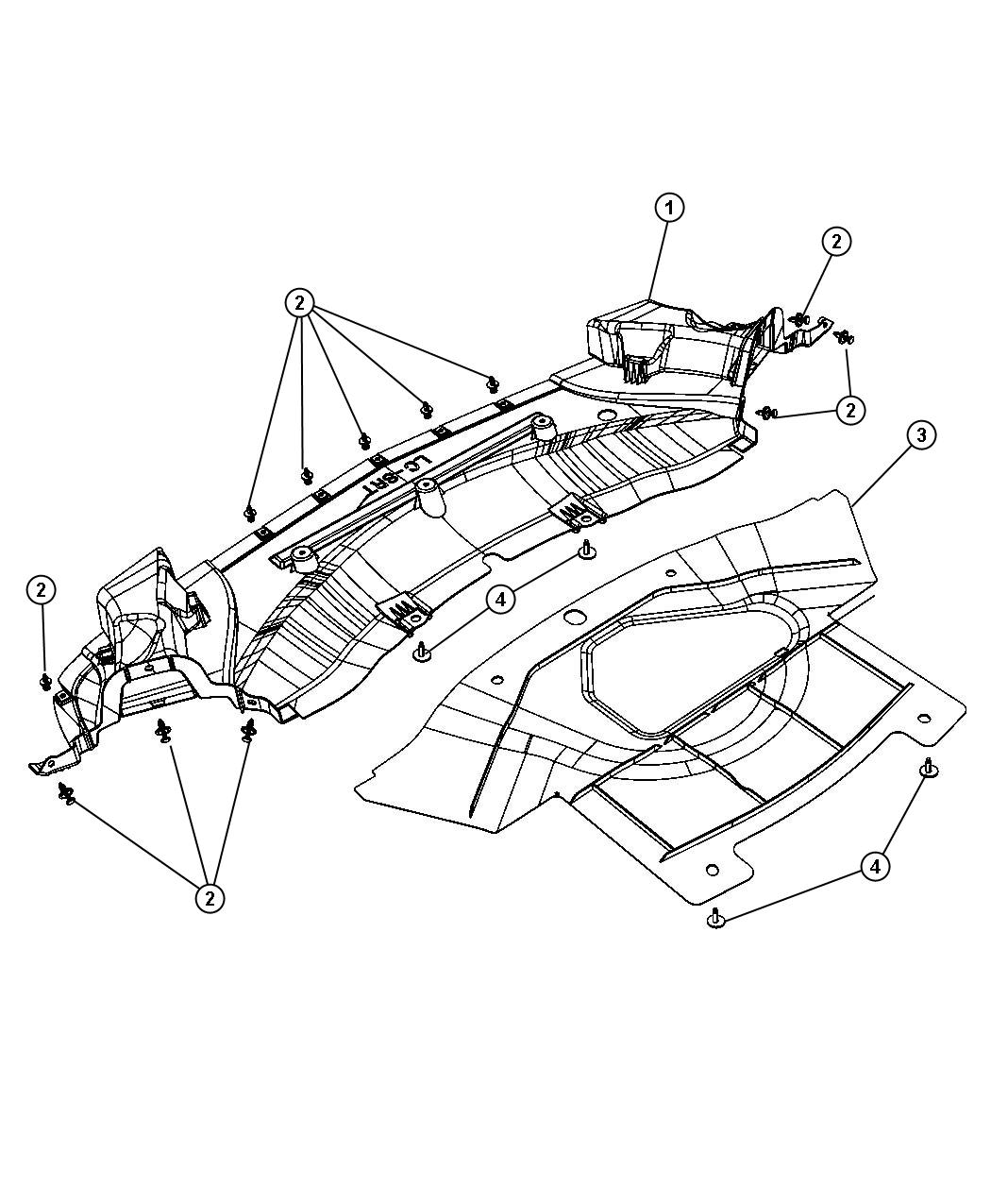 Diagram Underbody Shields. for your Dodge