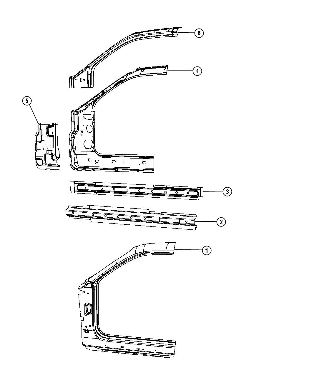 Diagram Front Aperture Panel. for your 2023 Dodge Durango SXT Plus  