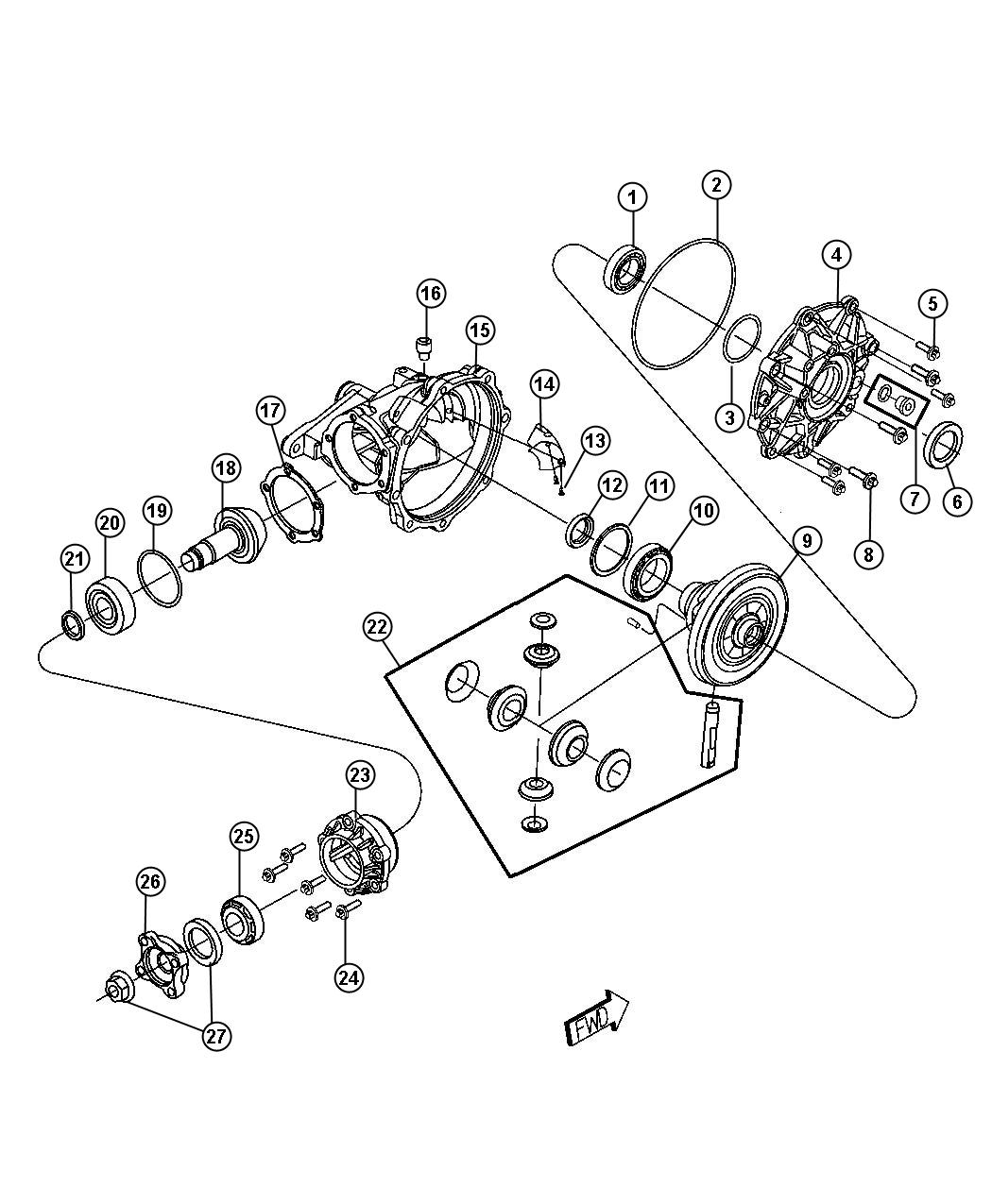 Diagram Housing and Differential with Internal Components. for your 2007 Ram 1500   