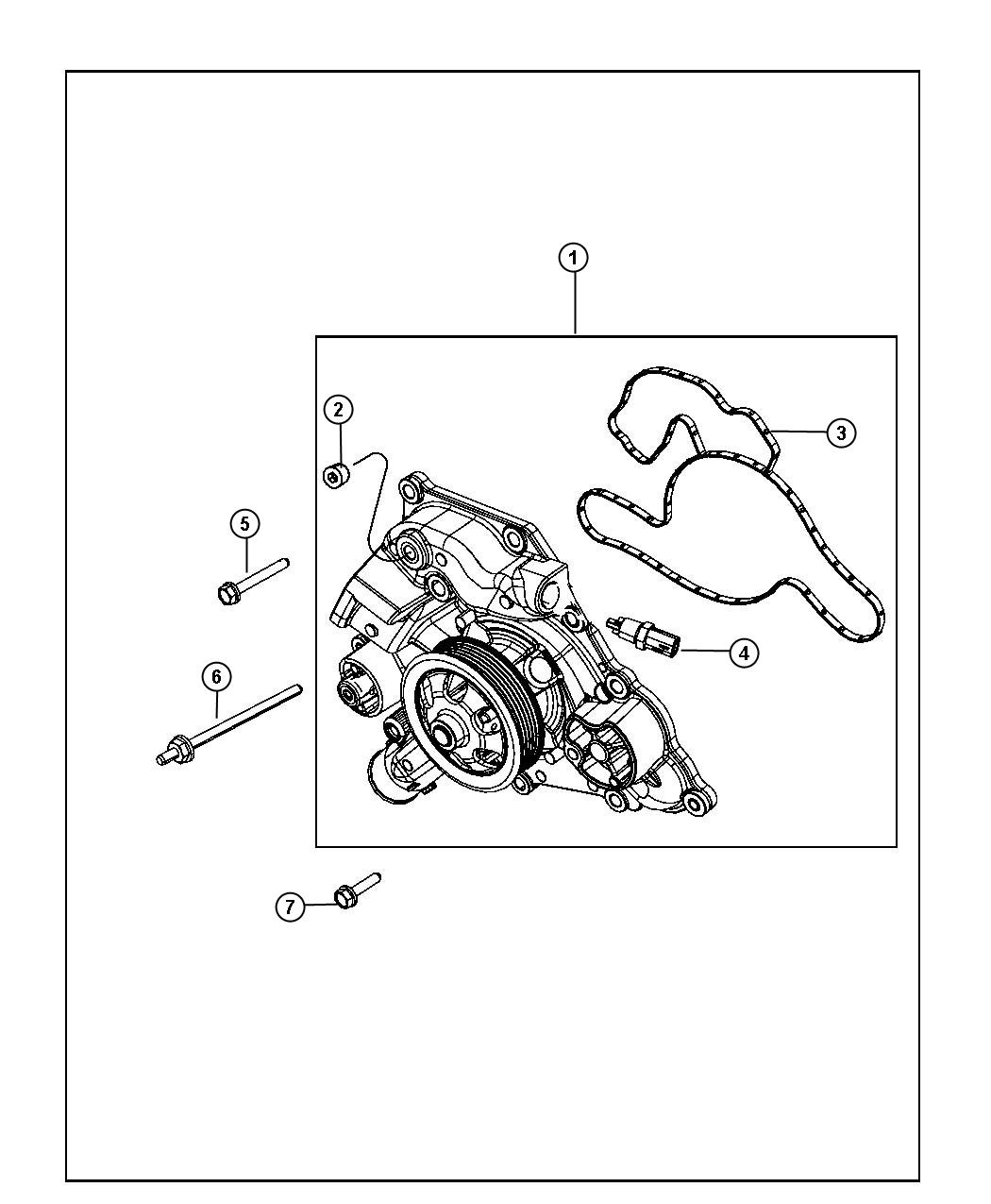 Diagram Water Pump and Related Parts. for your 2013 Dodge Charger   