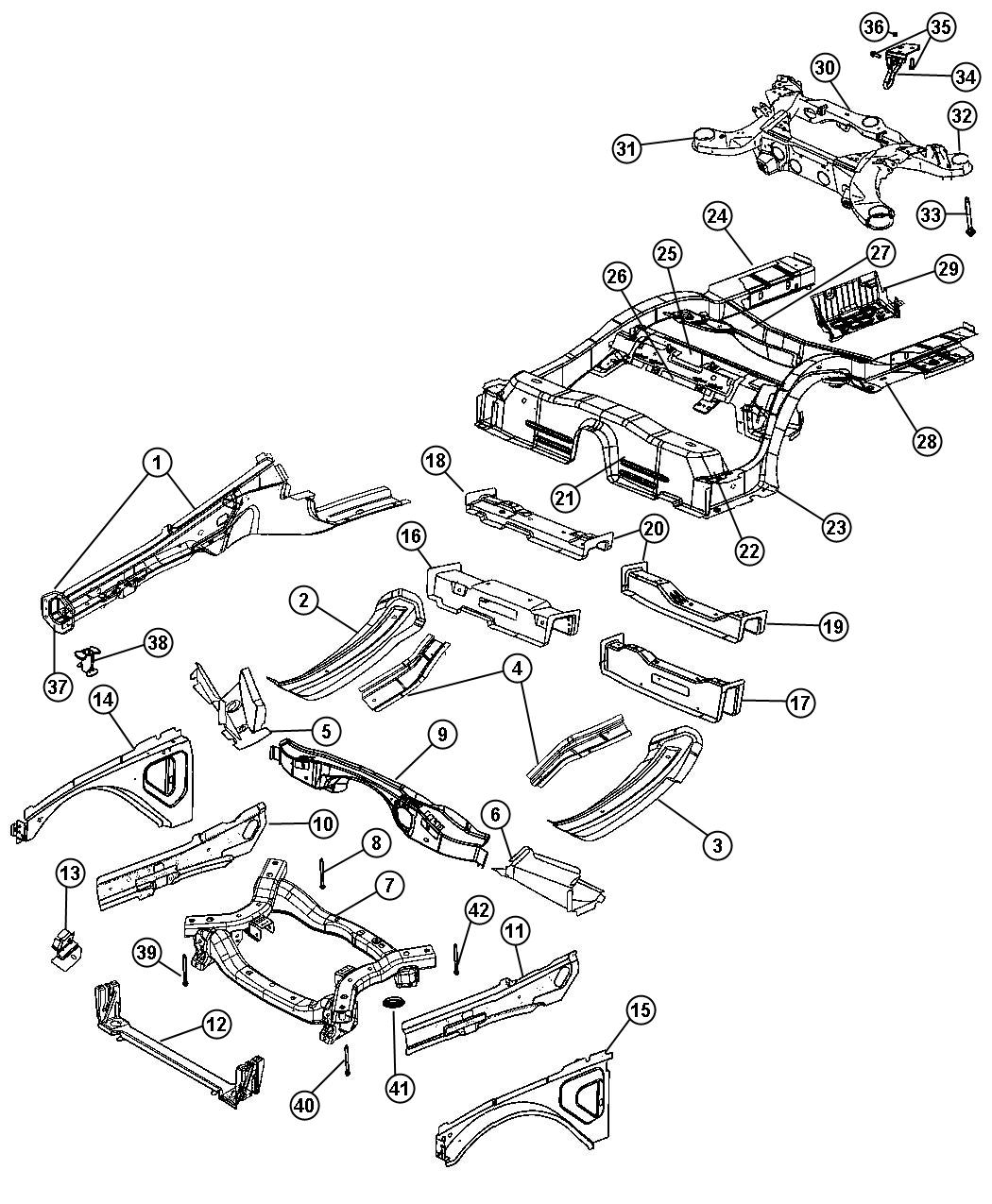 Diagram Frame, Complete. for your Dodge Charger  