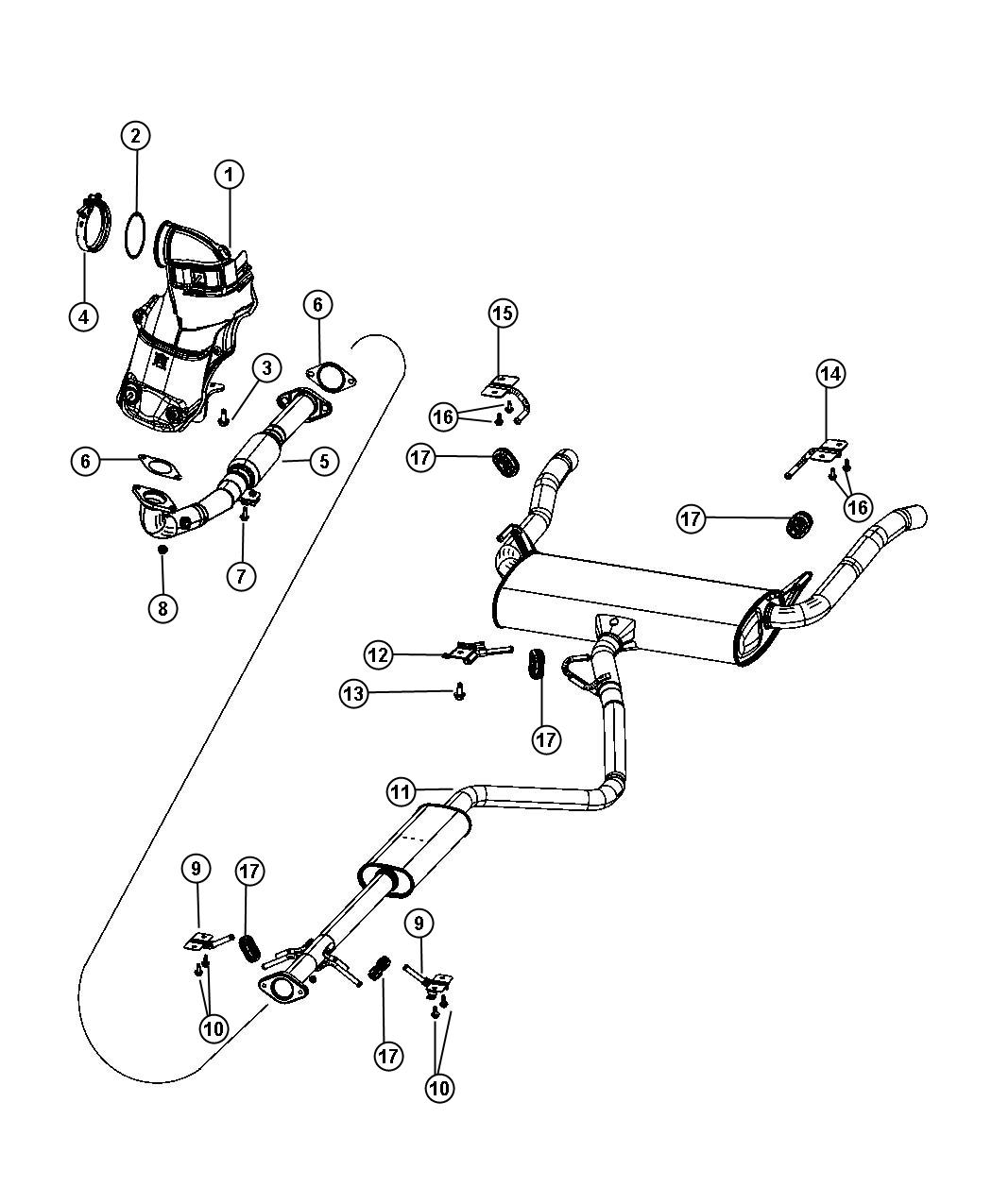 Diagram Exhaust System. for your Dodge Dart  