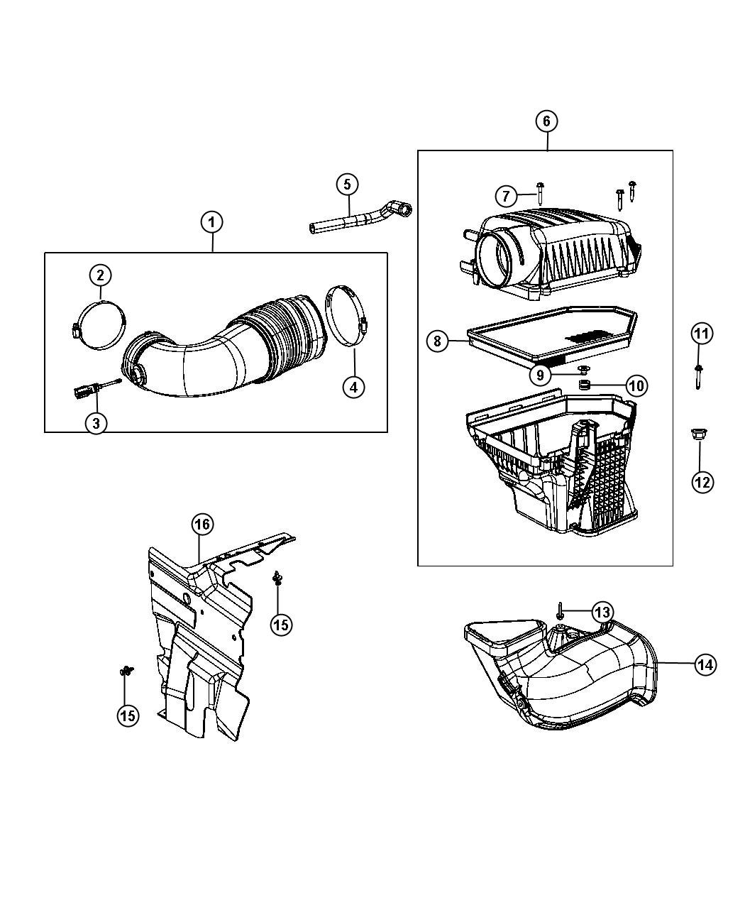 Diagram Air Cleaner. for your 2013 Dodge Charger   